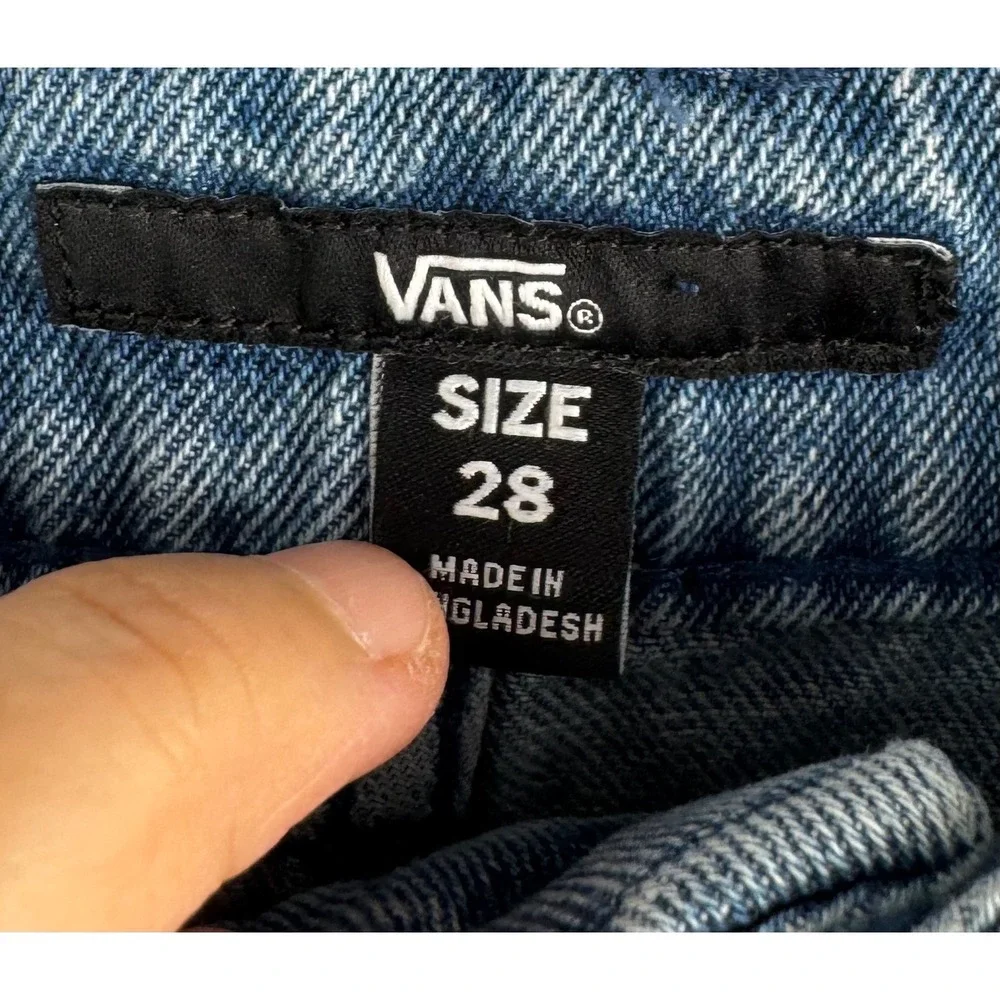 Vans Curbside jeans sz 28‎ Blue Wide Leg High Rise Carpenter Jeans